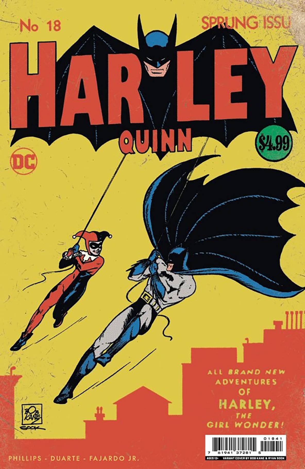HARLEY QUINN #18 BATMAN HOMAGE SIGNED BY RYAN SOOK