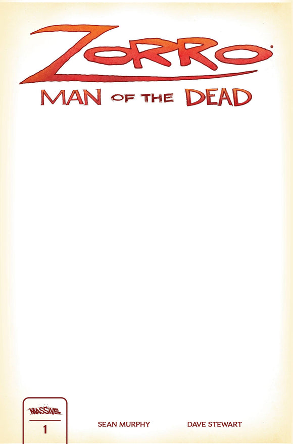 ZORRO MAN OF THE DEAD #1 (OF 4) CVR I BLANK SKETCH LTD 2000
