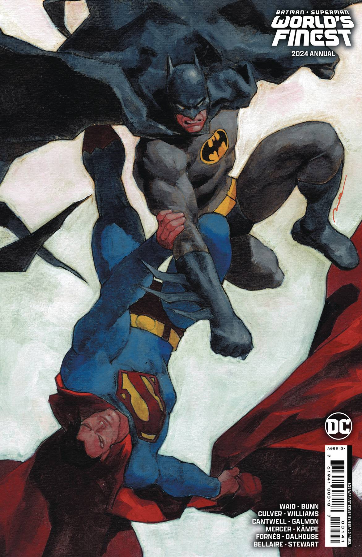 BATMAN SUPERMAN WORLDS FINEST 2024 ANNUAL #1 OS CVR D 1:25 COPY GERALD PAREL CS VAR